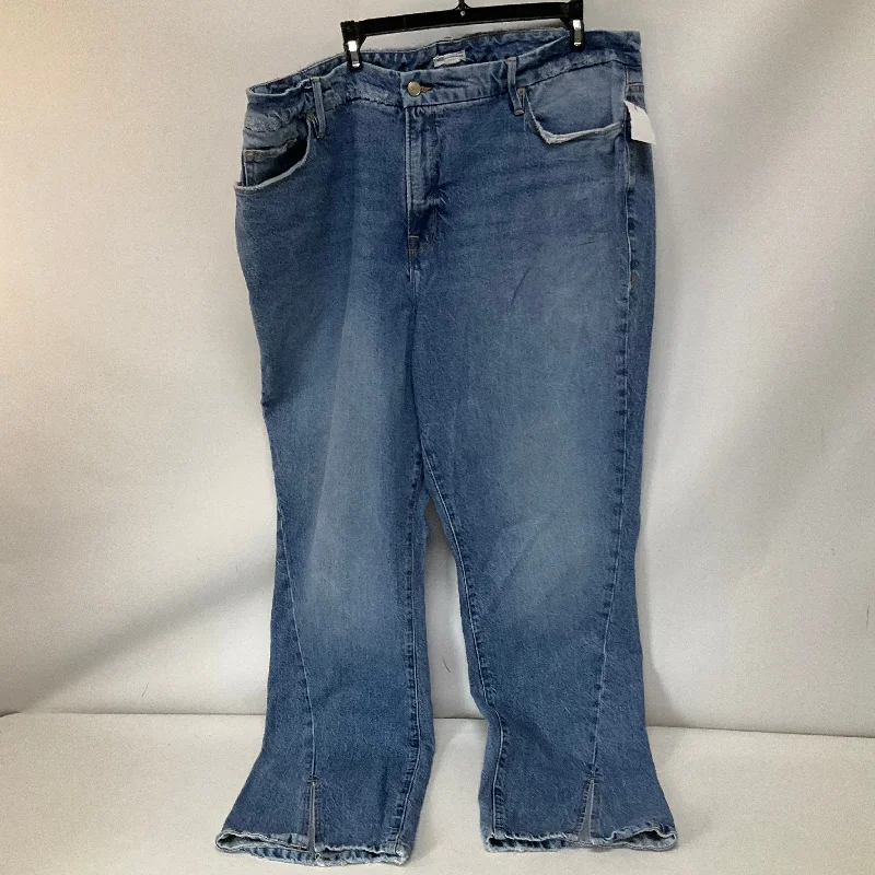 Jeans Straight By Good American In Blue Denim, Size: 18