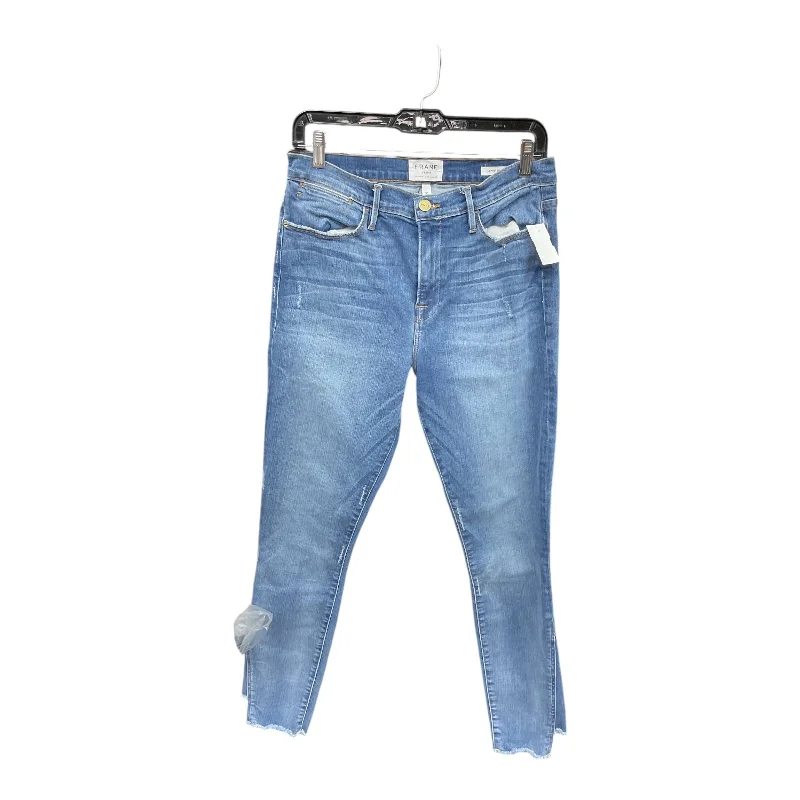 Jeans Skinny By Frame In Blue Denim, Size: 12