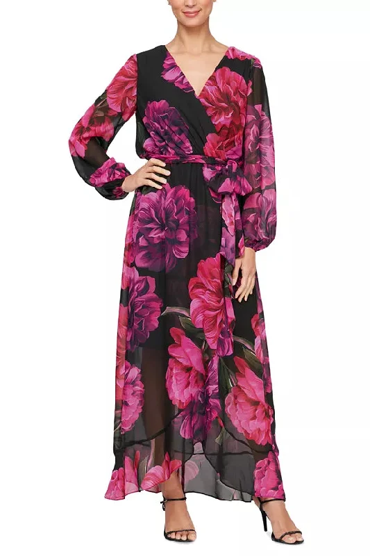 SL Fashions 9171954 Long Sleeve Floral Mother of the Bride Dress