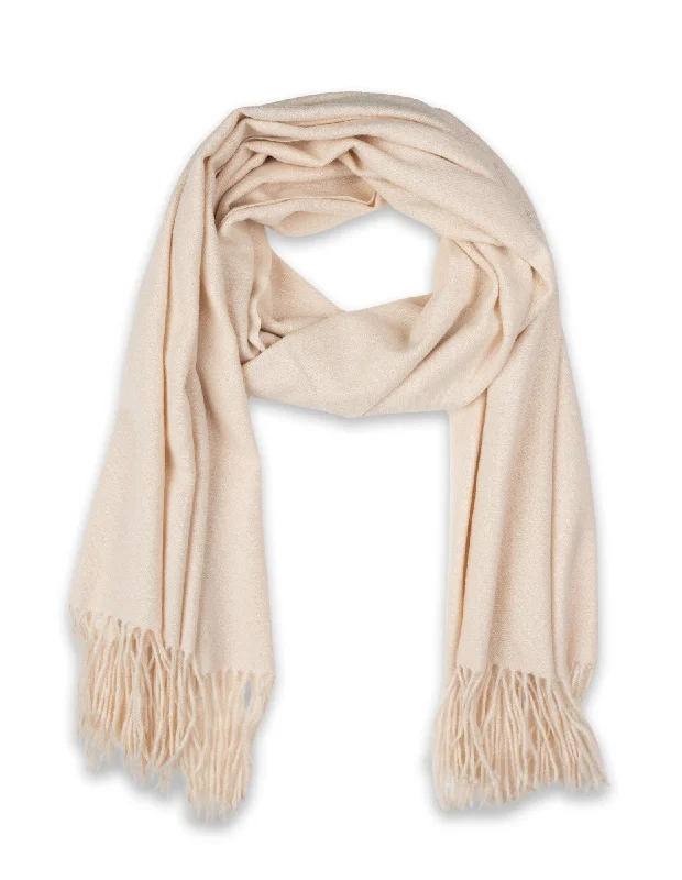 Mocha Classic Twill Scarf- Cream