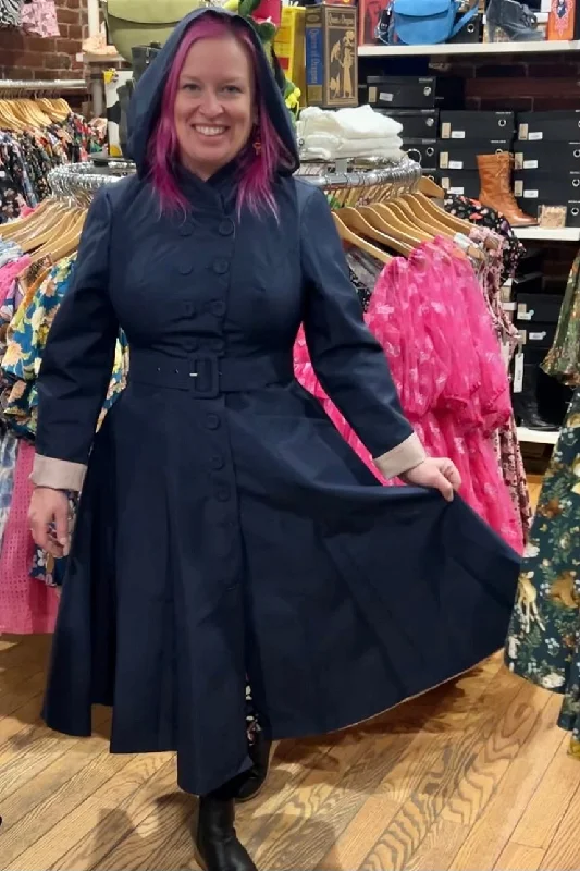 Laina-Lee Navy and Pink Reversible Water Repellent Coat by Miss Candyfloss