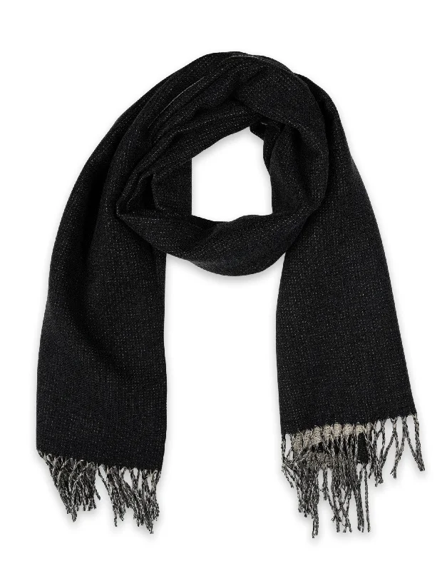 Mocha Two-tone Twill Scarf- Black/Cream