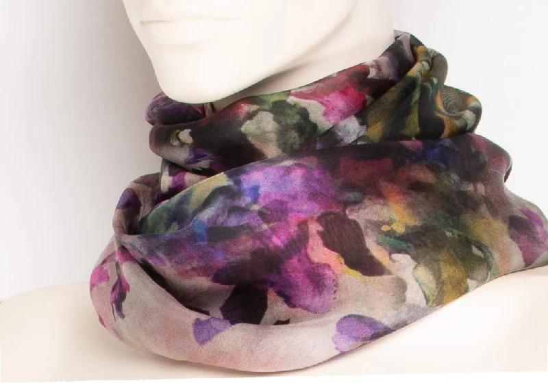 Berries Print Silk Scarf - F009