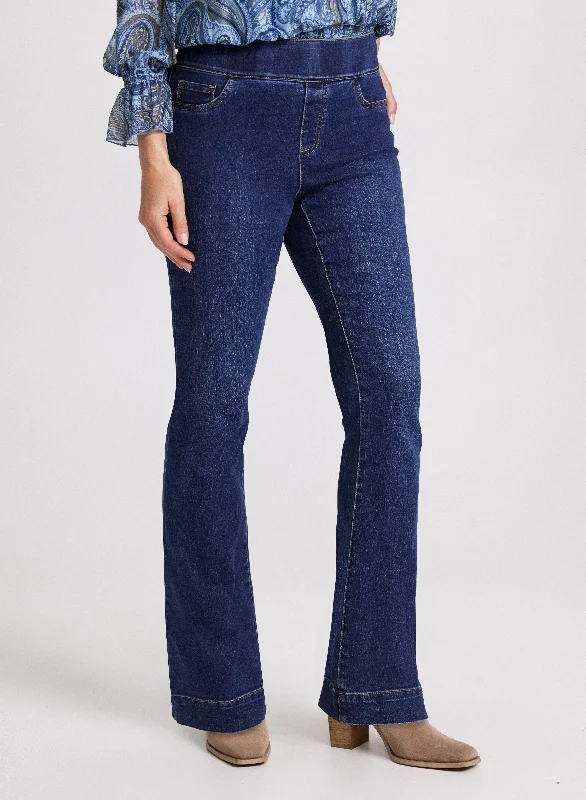 Flare Leg Pull-On Jeans