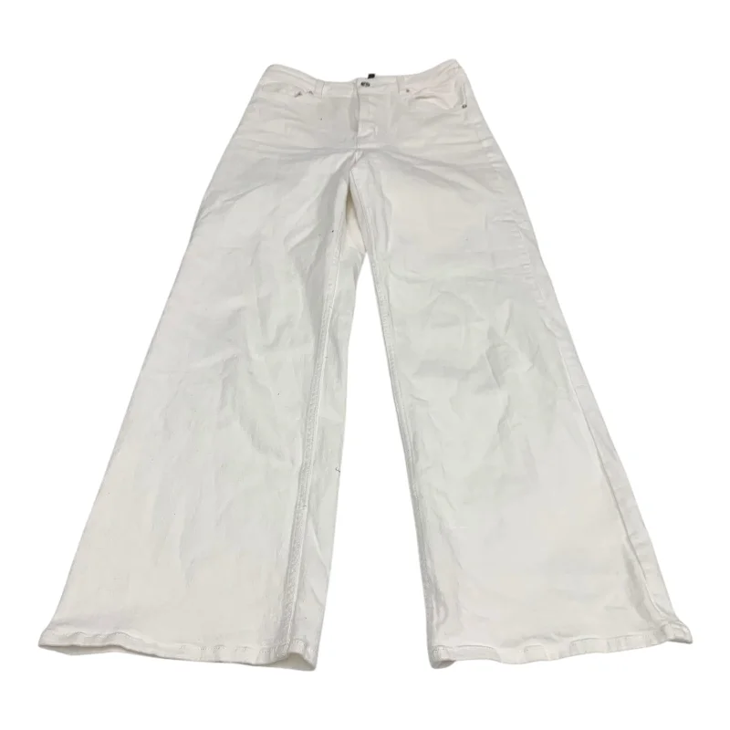 Jeans Wide Leg By Divided In White Denim, Size: 6