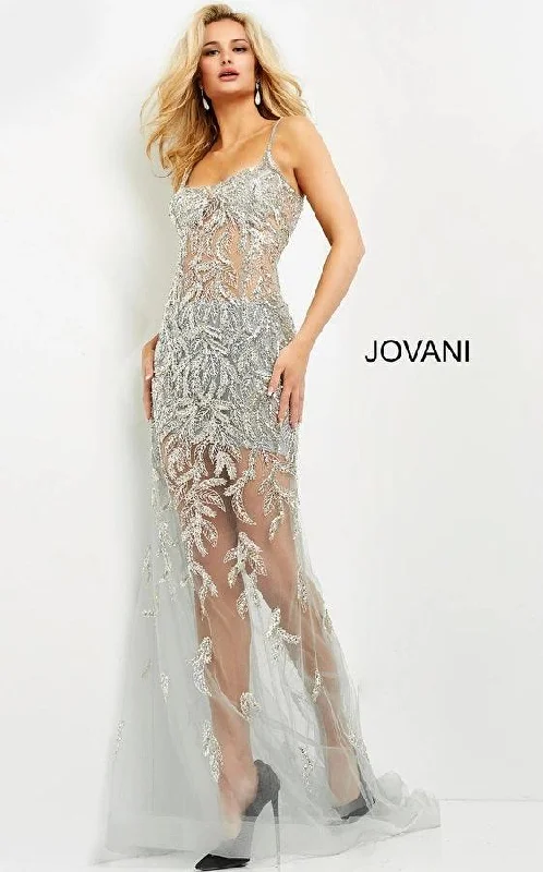 Jovani 06665 Spaghetti Strap Long Sexy Prom Dress