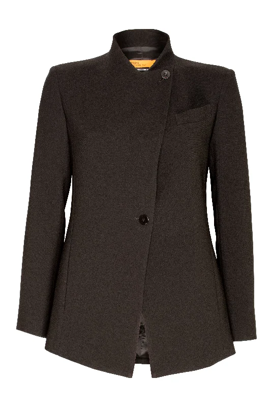 Black High Button Classic Jacket 4243