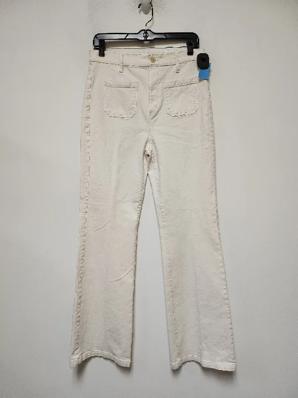 Jeans Flared By Ann Taylor In Cream, Size: 8