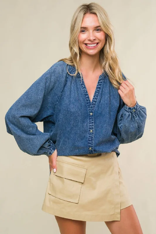 MUSING ABOUT YOU DENIM TOP