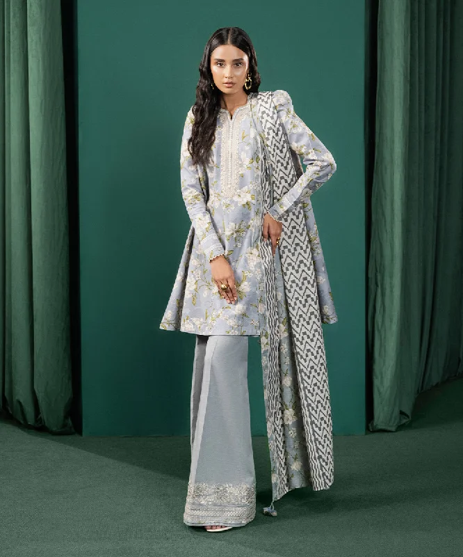 3 Piece - Embroidered Khaddar Suit