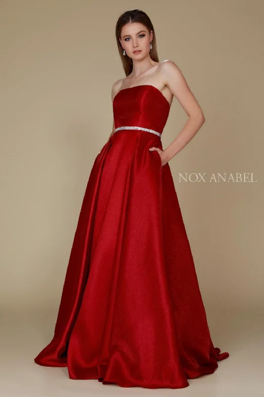 Long Formal Prom Dress Evening Gown with Pockets