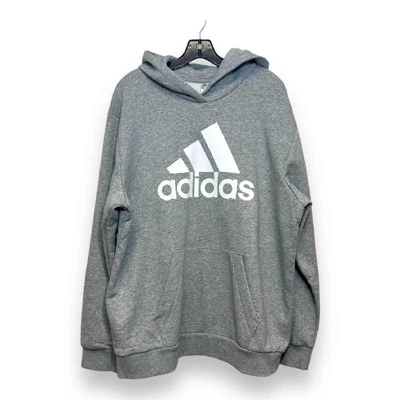 Sweatshirt Hoodie By Adidas In Grey, Size: Xl