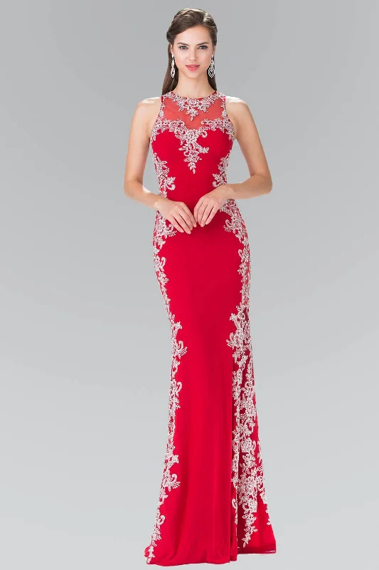 Long Formal Beaded Prom Dress Evening Gown