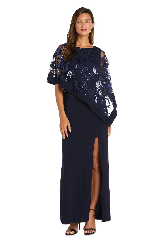 R&M Richards 2551 Long Sequin Mother of the Bride Poncho Dress