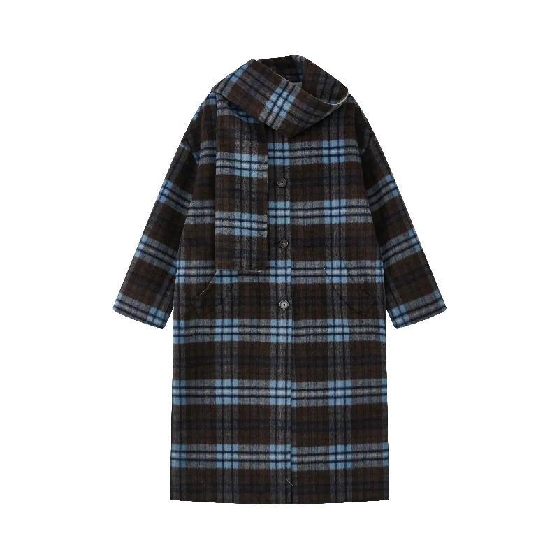 1934Q Checkered Reversible Wear Wool Coat