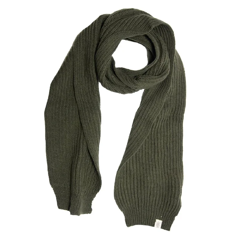 Laurent Rib Scarf In Olive