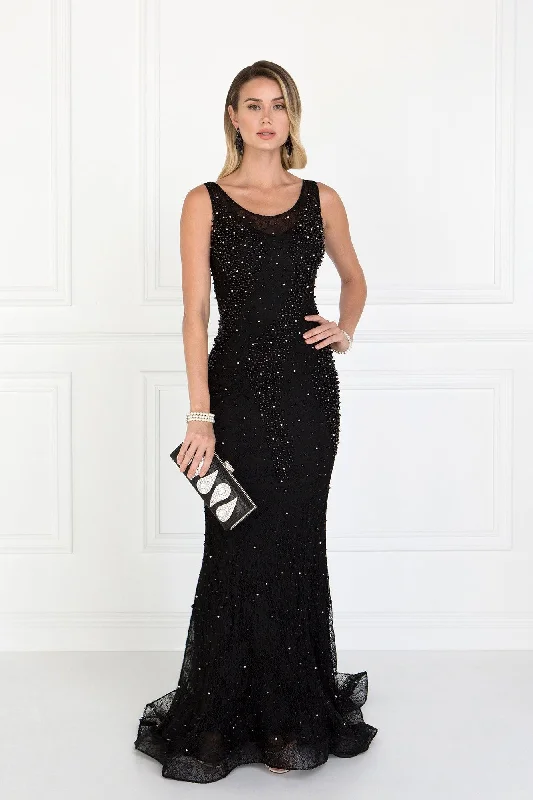 Long Formal Black Lace Mermaid Prom Dress