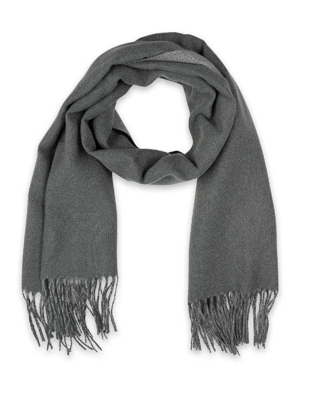 Mocha Two-tone Twill Scarf- Grey