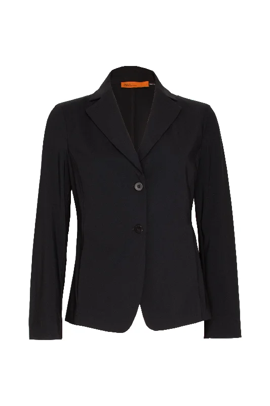 High Revere Collar Jacket - Black Jersey 8634