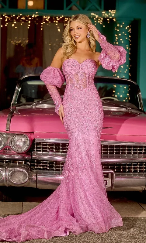 Portia and Scarlett PS24144 Long Mermaid Formal Applique Prom Dress