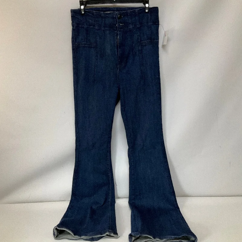 Jeans Flared By Free People In Blue Denim, Size: 8