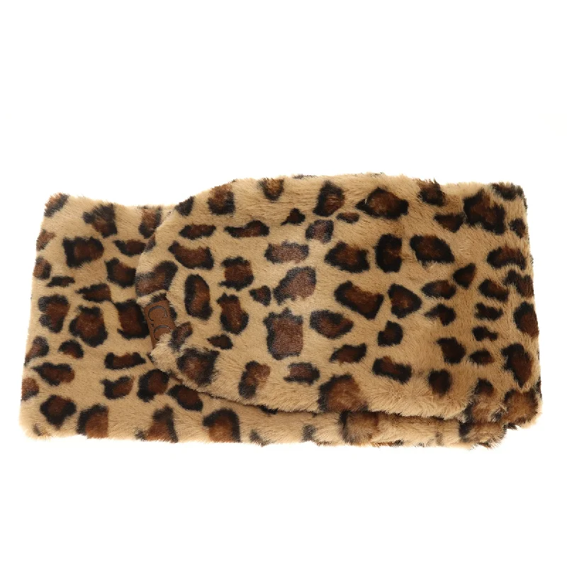 Leopard Faux Fur Scarf