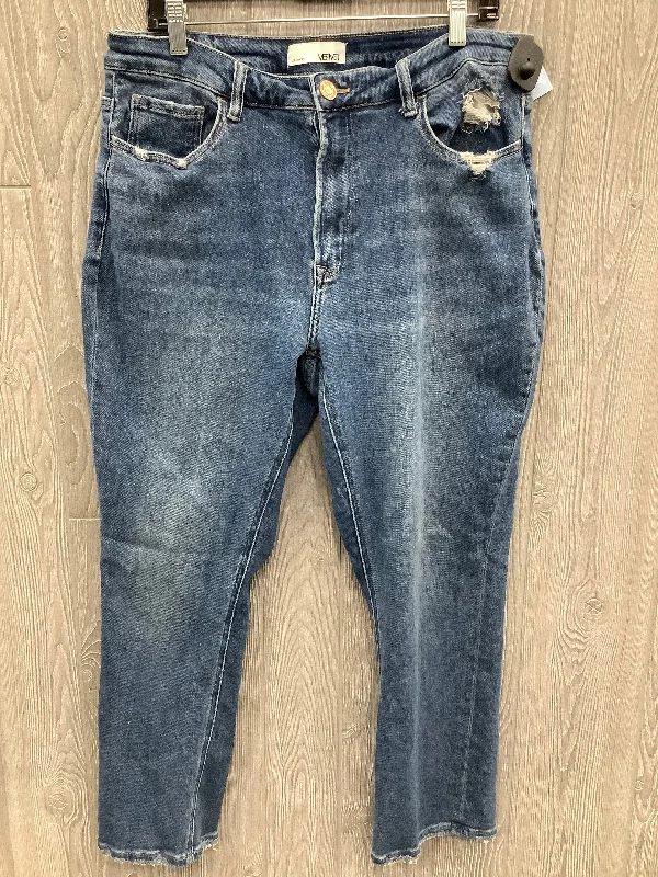 Jeans Straight By Vervet In Blue Denim, Size: 16