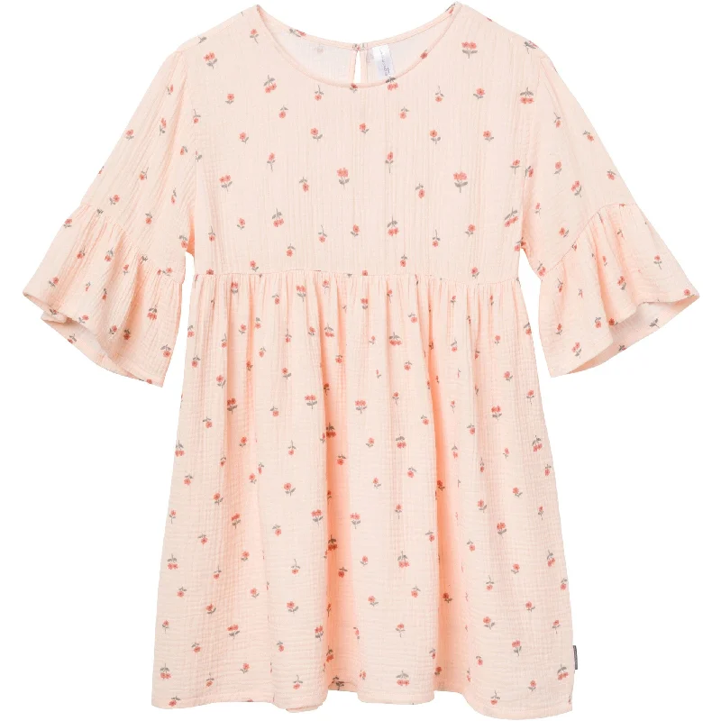 Womens Light Pink Daisies Gauze Dress