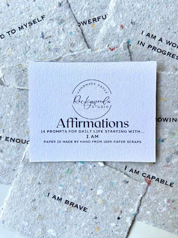 14 I Am Affirmations on Handmade Paper