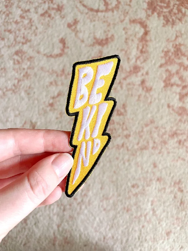 Be Kind Lightning Bolt Embroidered Patch