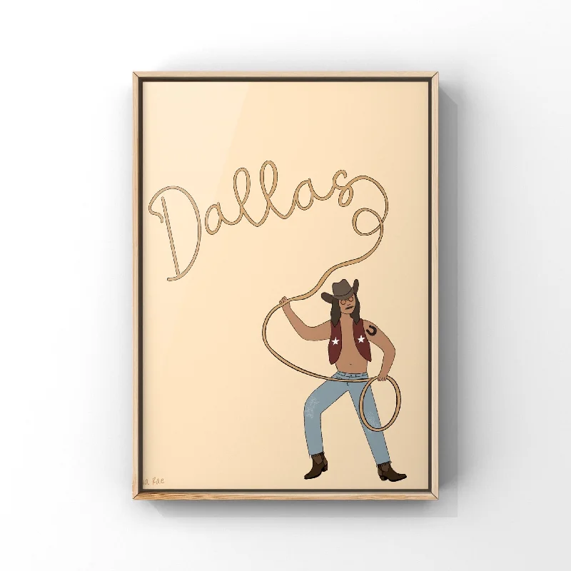 Dallas Lasso Cowboy Print