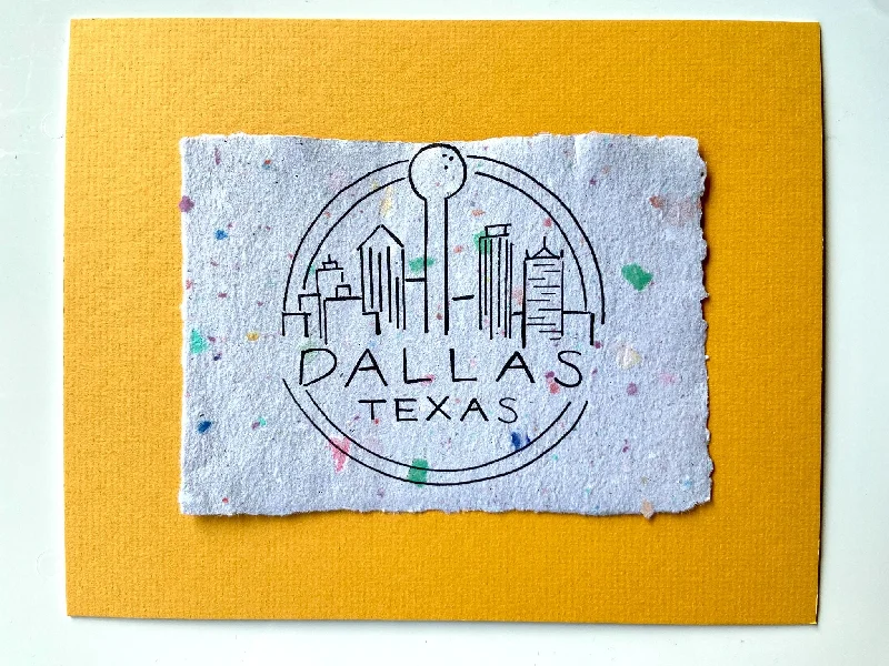 Dallas Skyline Print on Eco-Friendly Handmade Paper