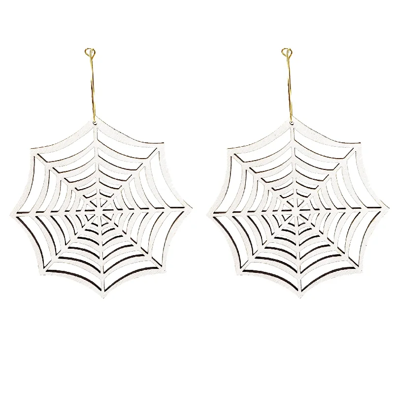 Iridescent Spider Web Hoops