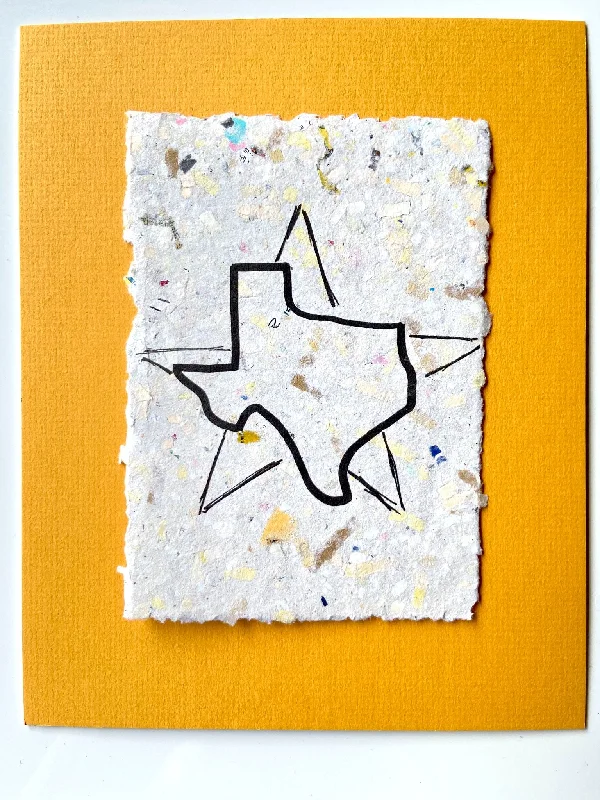 Lone Star Texas Print on Eco-Friendly Handmade Paper