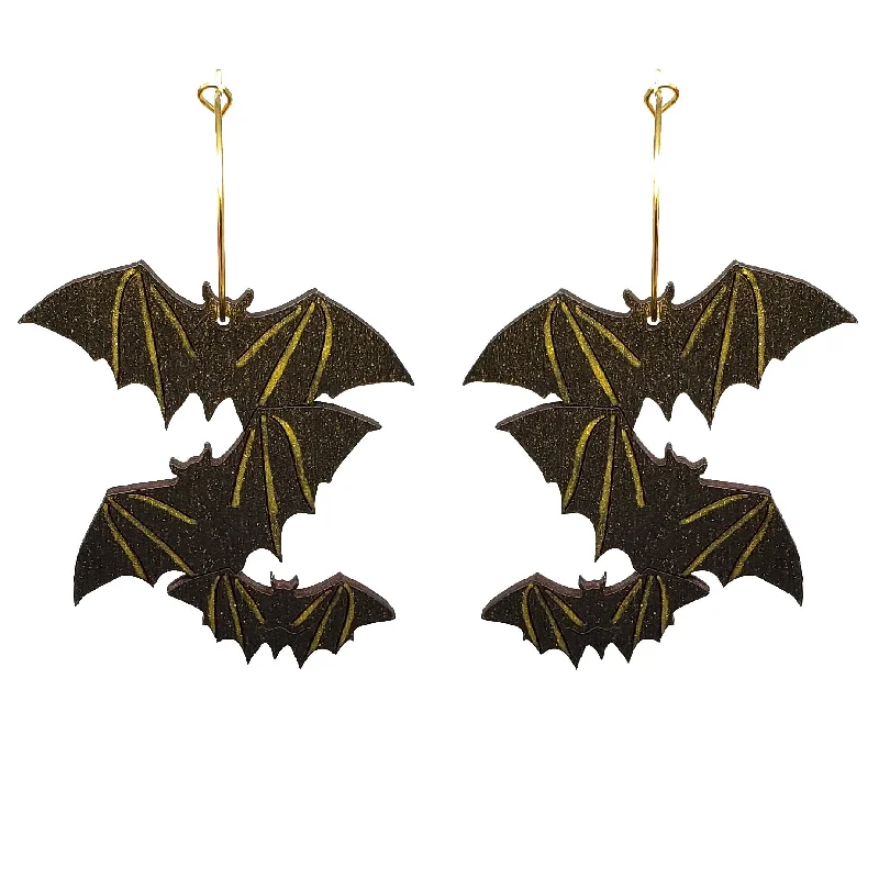 Shimmery Bat Hoops