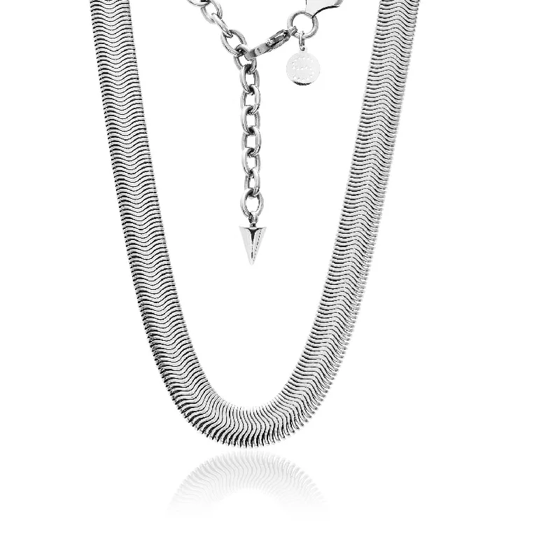 Silk & Steel Sundowner Necklace - Silver