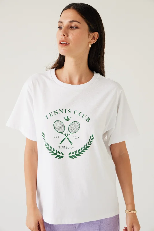 Tuesday Label Band Tee - White/Green