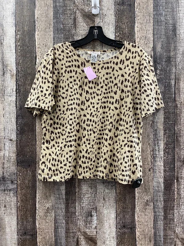 Animal Print Top Short Sleeve Talbots, Size L