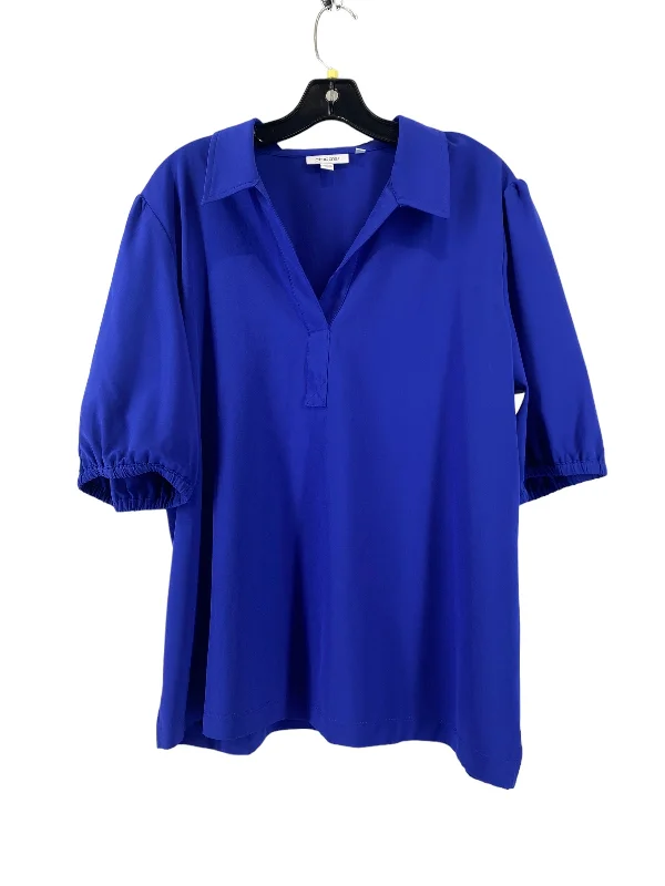 Blue Top Short Sleeve Chicos, Size 3