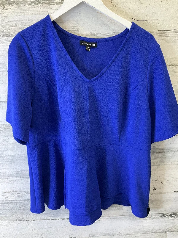 Blue Top Short Sleeve Lane Bryant, Size 1x