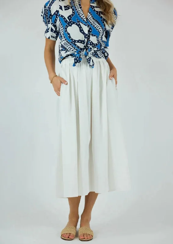 Cascade Pleat Skirt In Off White