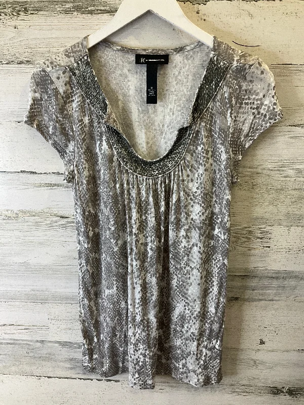 Grey Top Short Sleeve Inc, Size M