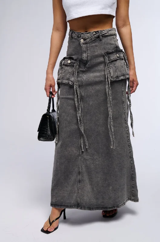 LOVE HATE THING DENIM MAXI SKIRT