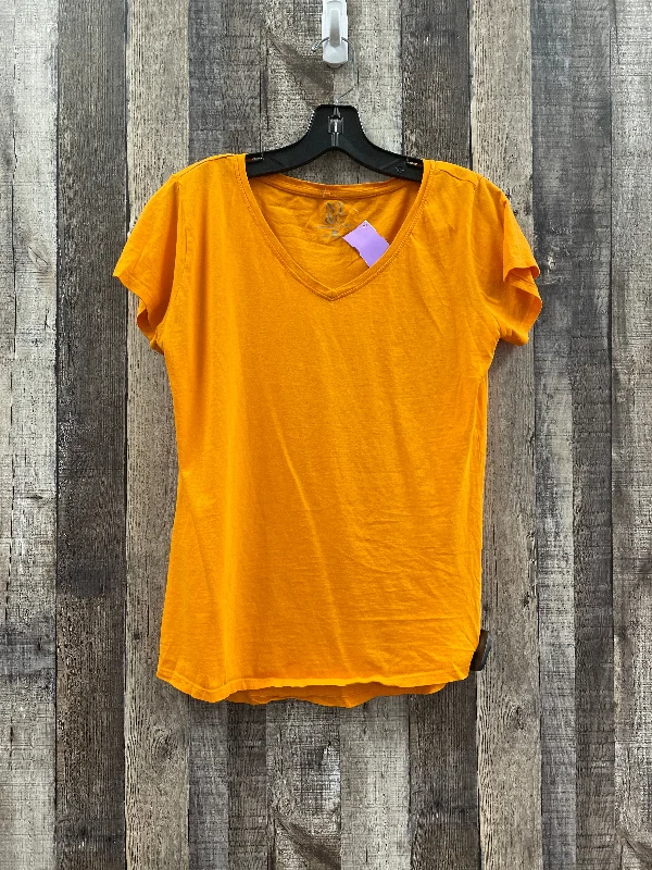 Orange Top Short Sleeve Basic Ny Collection, Size S