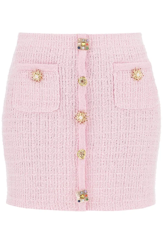 Self Portrait Women's 'Knitted Mini Skirt With Jewel Buttons