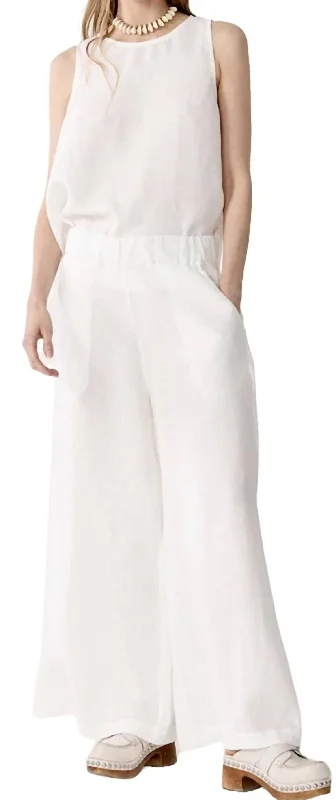 Cape Linen Pants In Off White