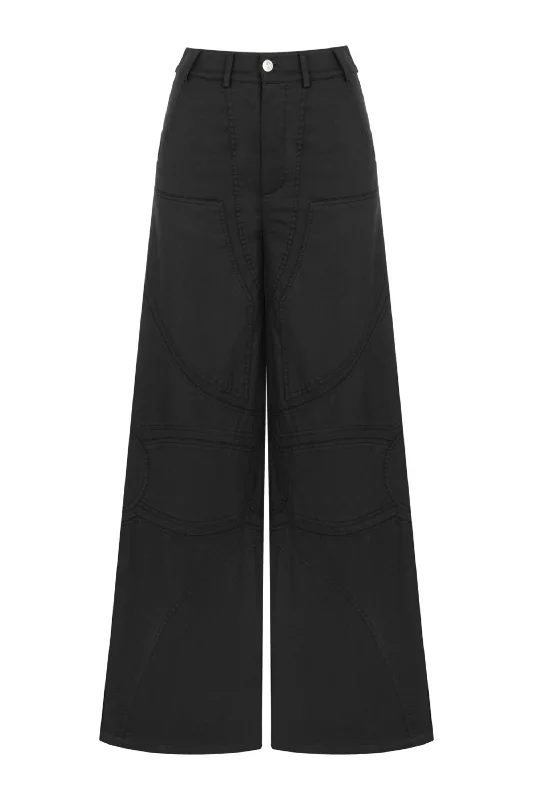 Contrast Top Stitching Pants