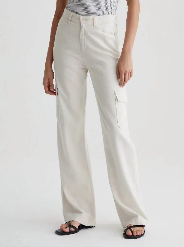 Gatina Wide Leg Cargo Jeans In Opal Stone