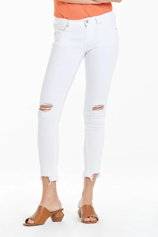 Joyrich Mid Rise Ankle Skinny Jean In Optic White