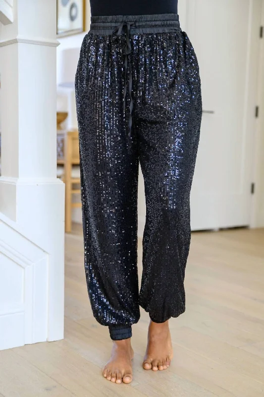 Life Of The Party Sequin Pants In Black